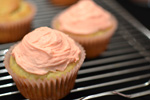 Simple Banana Muffins with Pink Cream Cheese Frosting Recipe