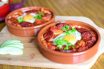 A Lazy Sunday Breakfast Recipe: Spanish Baked Eggs & Chorizo with Steamed Sweet Corn + Giveaway Espresso Cups!!!