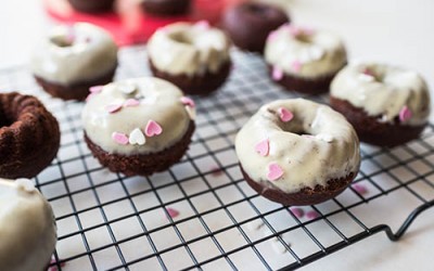 Celebrate Valentine’s Day with some Red Velvet Cake Doughnuts!